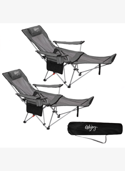 Wejoy AeroComfort Lounge 2'li Set 4 Pozisyonlu Yatabilen Kamp Sandalyesi Gry/Blk