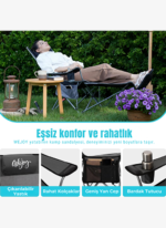 Wejoy AeroComfort Lounge 2'li Set 4 Pozisyonlu Yatabilen Kamp Sandalyesi Gry/Blk - Görsel 4