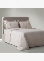 Ecocotton Zaira Çift Kişilik Nevresim Takımı %100 Organik Pamuk Saten El Nakışlı Bej 200x220 Cm