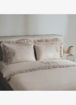 Ecocotton Zaira Çift Kişilik Nevresim Takımı %100 Organik Pamuk Saten El Nakışlı Bej 200x220 Cm - Görsel 2
