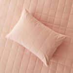 0 Pamuk Kumaş Kapitoneli Pembe Çok Amaçlı Tek Kişilik Yatak Örtüsü Seti 1 Adet 180 X 230 / 1 Adet 50 X 70 Cm - Görsel 2