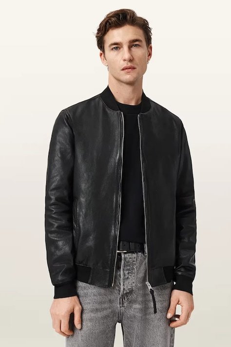 allsaints erkek deri mont