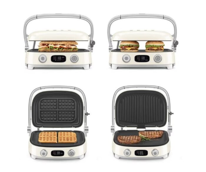 Smeg 50's Style Çok Fonksiyonlu Elektrikli Izgara - Krem (MGF01CREU, 2000W) - Görsel 3
