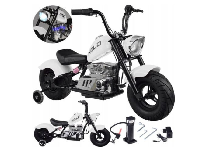 24V Çocuk Akülü Chopper Motosiklet - Beyaz (Yan Tekerlek Seti ile, 80 kg Kapasite) - Görsel 6