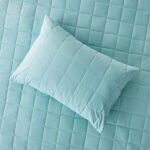 0 Pamuk Kumaş Kapitoneli Mint Çok Amaçlı Tek Kişilik Yatak Örtüsü Seti 1 Adet 180 X 230 / 1 Adet 50 X 70 Cm - Görsel 2