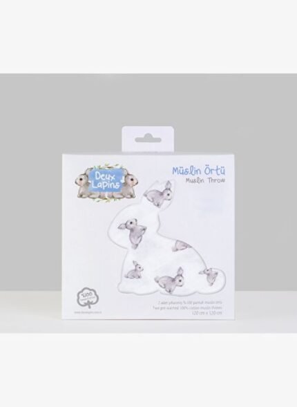 Deux Lapins 2'li Müslin Bebek Örtüsü Iconıque Lapin & Innocent Pink