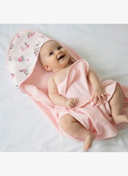 Deux Lapins Bebe Lapin Rose - Müslin Kurulanma Örtüsü