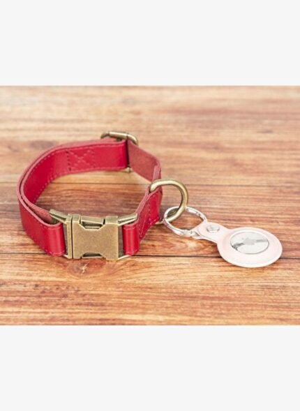 Bloominbag BloomPaw Crimson Red Hakiki Deri Pet Tasma