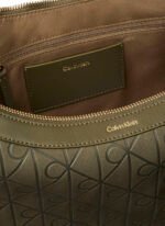 Calvin Klein Haki Kadın Omuz Çantası EMBLEM AOP SUEDED M SHOULDER BAG - Görsel 3
