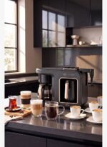 Karaca Hatır Plus Barista 6 in 1 Latte Cappuccino ve Közde Türk Kahve Makinesi Black Copper