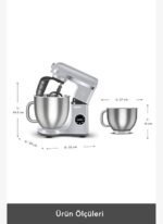 Karaca Mastermaid Chef Ultra Dijital Ekranlı Hamur Yoğurma Makinesi Silver 7L - Görsel 2