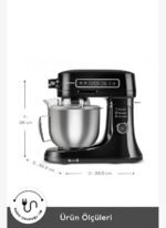 Karaca Pro Artisan Dijital Ekran Zaman Ayarlı Döküm Hamur Yoğurma Makinesi Black 1600W 5L - Görsel 2