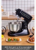 Karaca Pro Artisan Dijital Ekran Zaman Ayarlı Döküm Hamur Yoğurma Makinesi Black 1600W 5L - Görsel 3