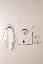 Ecocotton Migala 4'lü Bebek Panço Seti %100 Organik Pamuk El Nakışlı Krem 1-4 Yaş