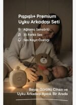 Budizzz Plus 33 Sesli Ağlama Sensörlü Beyaz Gürültü Cihazı | Uyku Arkadaşı Ayıcık (Bej)