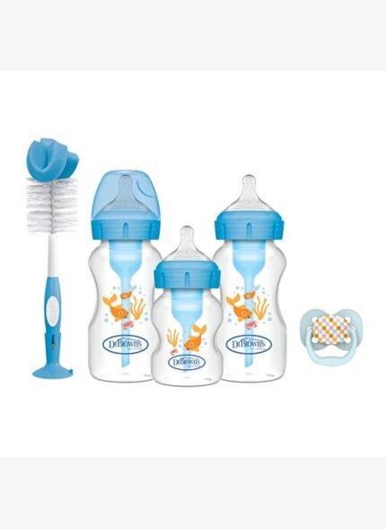 Dr. Brown’s PP Geniş Ağız Anti-Kolik Options+™ Mavi Biberon Hediye Seti