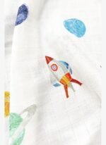 Casadora Baby Space Planet %100 Organik Pamuk Müslin 2'li Örtü Seti 90 x 90 cm - Görsel 4