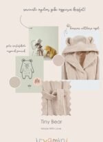 İrya Tiny Bear Organik Pamuk Çocuk Panço Bej - Görsel 4