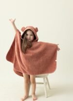 İrya Tiny Bear Organik Pamuk Çocuk Panço Kiremit - Görsel 3