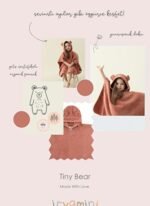 İrya Tiny Bear Organik Pamuk Çocuk Panço Kiremit - Görsel 4