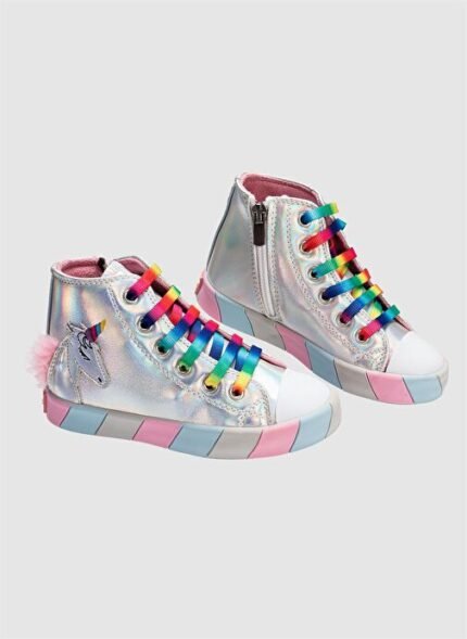 Casabony Unicorn Hologram Yandan Dikişli Ortopedik Kız Sneakers