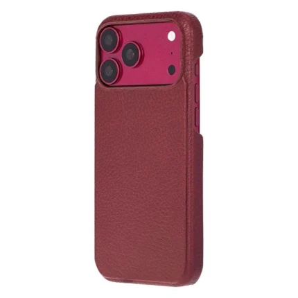 Bloomcase Vectra Burgonya Iphone 18 Pro Max Magsafe Hakiki Deri Kılıf
