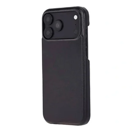 Bloomcase Vectra Obsidian Black Iphone 18 Pro Magsafe Hakiki Deri Kılıf