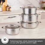 Power Steel 316+ 3Ply Voyager İndüksiyon Tabanlı 8 Parça Çelik Tencere Seti - Görsel 3