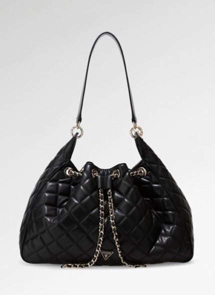 Guess HWQG2456010 Siyah Kadın Kapitone Omuz Çantası