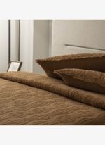 Ecocotton Hifa Çift Kişilik Pike Takımı %100 Pamuk Dokuma Kahverengi 240X260 Cm - Görsel 2