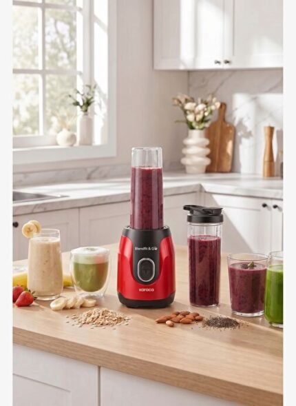 Karaca Blendfit Go Personal Kişisel Smoothie Blender Çift Hazne Kırmızı 600ml & 400ml