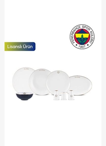 Karaca x Fenerbahçe Lisanslı Elegance Bone Gold 53 Parça 12 Kişilik Yemek Takımı