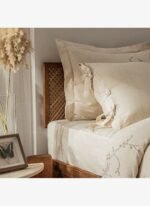 Ecocotton Libera Çift Kişilik Nevresim Takımı %100 Organik Pamuk Keten Süzene Nakışlı Krem-Bej 200x220 Cm - Görsel 2