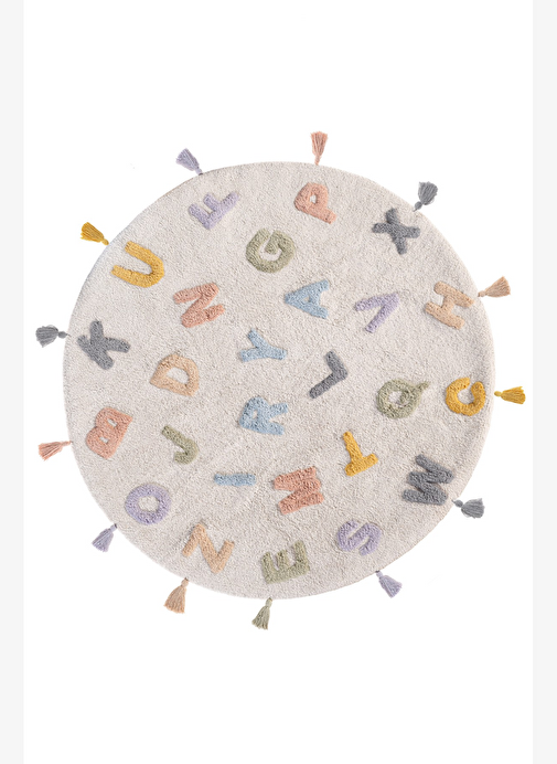 tryoshop-b-my-alphabet-yuvarlak-100-pamuk-cocuk-odasi-halisi-110x110-cm-multicolor-16089439-1 İrya My Alphabet Yuvarlak %100 Pamuk Çocuk Odası Halısı 110x110 Cm Multicolor - Görsel 1
