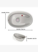 OKBaby Bebek Banyo Seti Bella Dijital Termometreli Çift Yönlü Küveti & Küvet Taşıyıcı A. Gri - Görsel 2