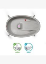 OKBaby Bebek Banyo Seti Bella Dijital Termometreli Çift Yönlü Küveti & Küvet Taşıyıcı A. Gri - Görsel 4