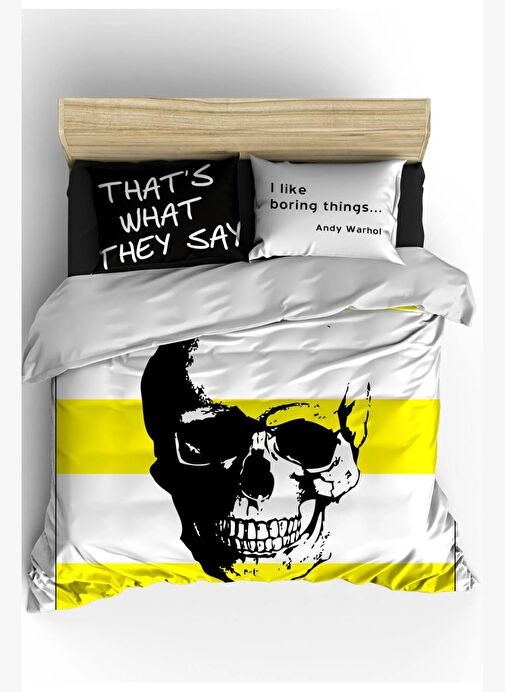 tryoshop-b-skull-cift-kisilik-nevresim-takimi-15969493-1-1 Helen George Skull Çift Kişilik Nevresim Takımı - Görsel 1