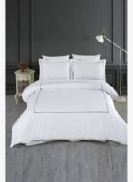 Varol Tekstil Varol Marmaris Serisi Kızılbük – King Size 300 TC Nakışlı Pamuk Saten Nevresim Takımı - Görsel 2