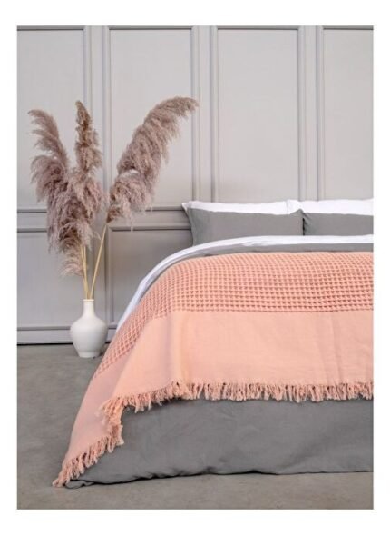 Barine Waffle Pamuk Yatak Örtüsü Evening Sand 160x260